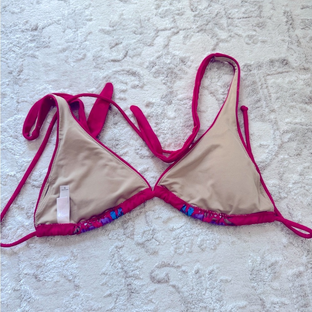 Victoria's Secret Pink Beaded Floral Bikini Top Small - Picture 4 of 5